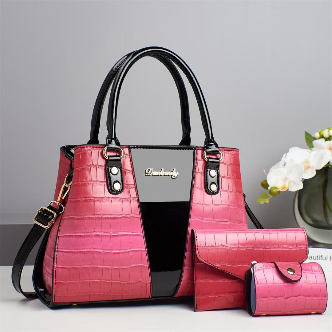 Crocodile Stitching Three-piece Shoulder Bag