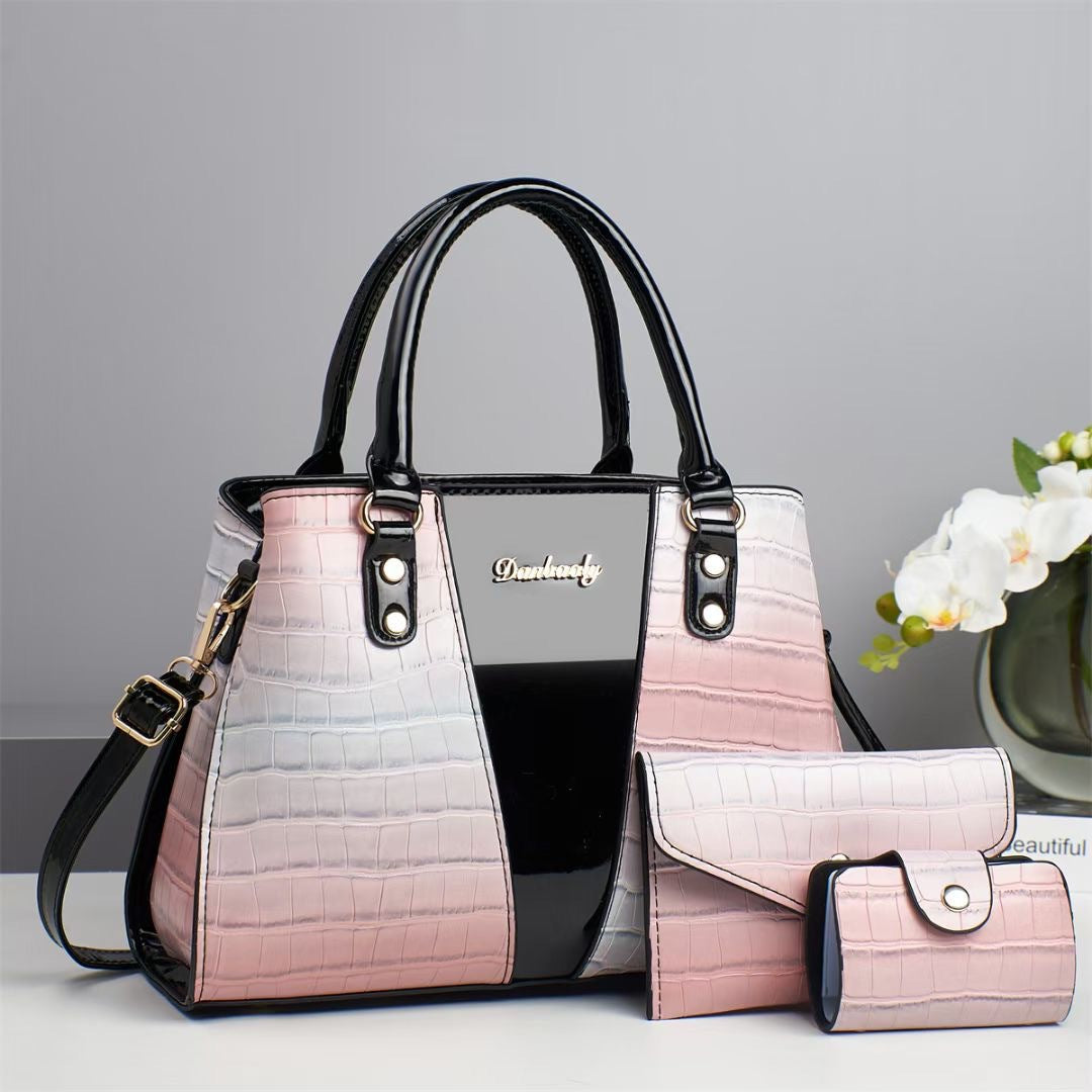 Crocodile Stitching Three-piece Shoulder Bag