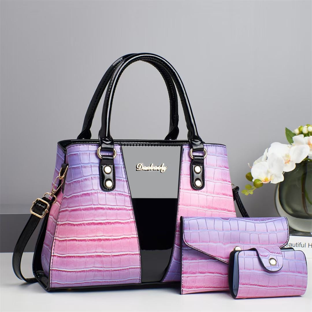 Crocodile Stitching Three-piece Shoulder Bag