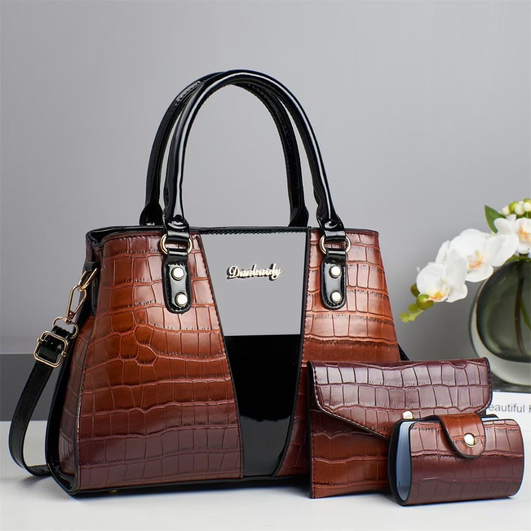 Crocodile Stitching Three-piece Shoulder Bag