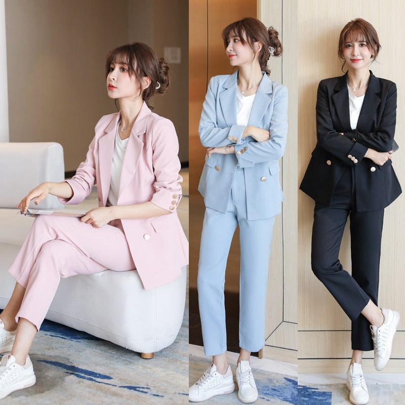 Spring Autumn Elegant Blazer Pant Suits