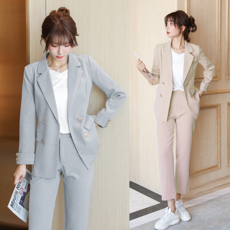 Spring Autumn Elegant Blazer Pant Suits