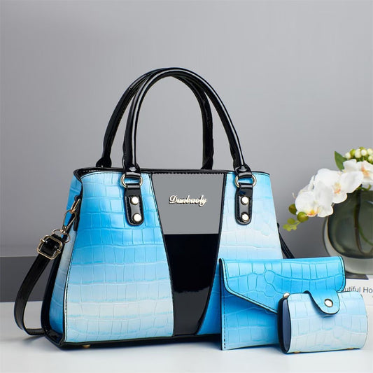 Crocodile Stitching Three-piece Shoulder Bag